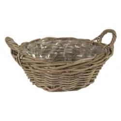 BASKET CANE ROUND D30 H12 - 2 HANDLES