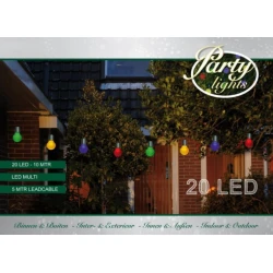PARTYLIGHTS 20PCS 5CM LED MULTI 10M +5M CABLE