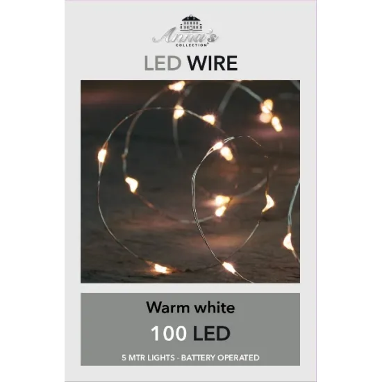 GUIRLANDE À PILES (SANS PILES!) INDOOR FIL 100L/5M LED BLANC