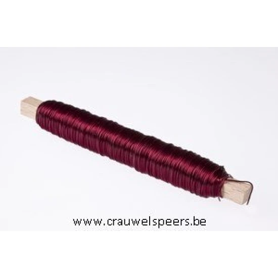 BINDING WIRE BORDEAUX ON WOODEN PEG 0.50MM 50M 100GR