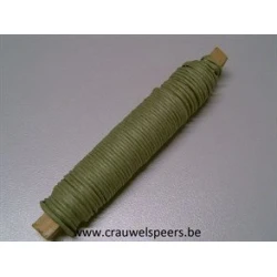 PAPER BINDING WIRE (PAPER WIRE) MOSS GREEN ON WOODEN PEG 0.80MM 22M 1PC