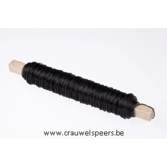 FIL DE FER  NOIR SUR BATONNET EN BOIS 0.50MM 50M 100GR
